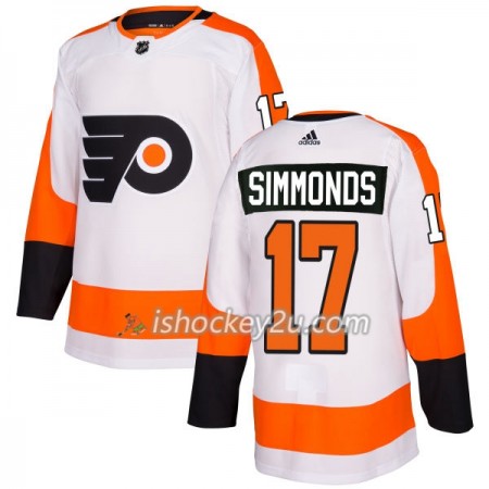 Mænd NHL Philadelphia Flyers Trøje Wayne Simmonds 17 Adidas 2017-2018 Hvid Authentic